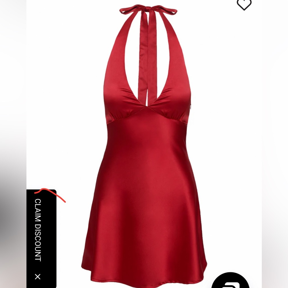 Princess Polly PELAGIA HALTER SCARF TIE MINI DRESS RED